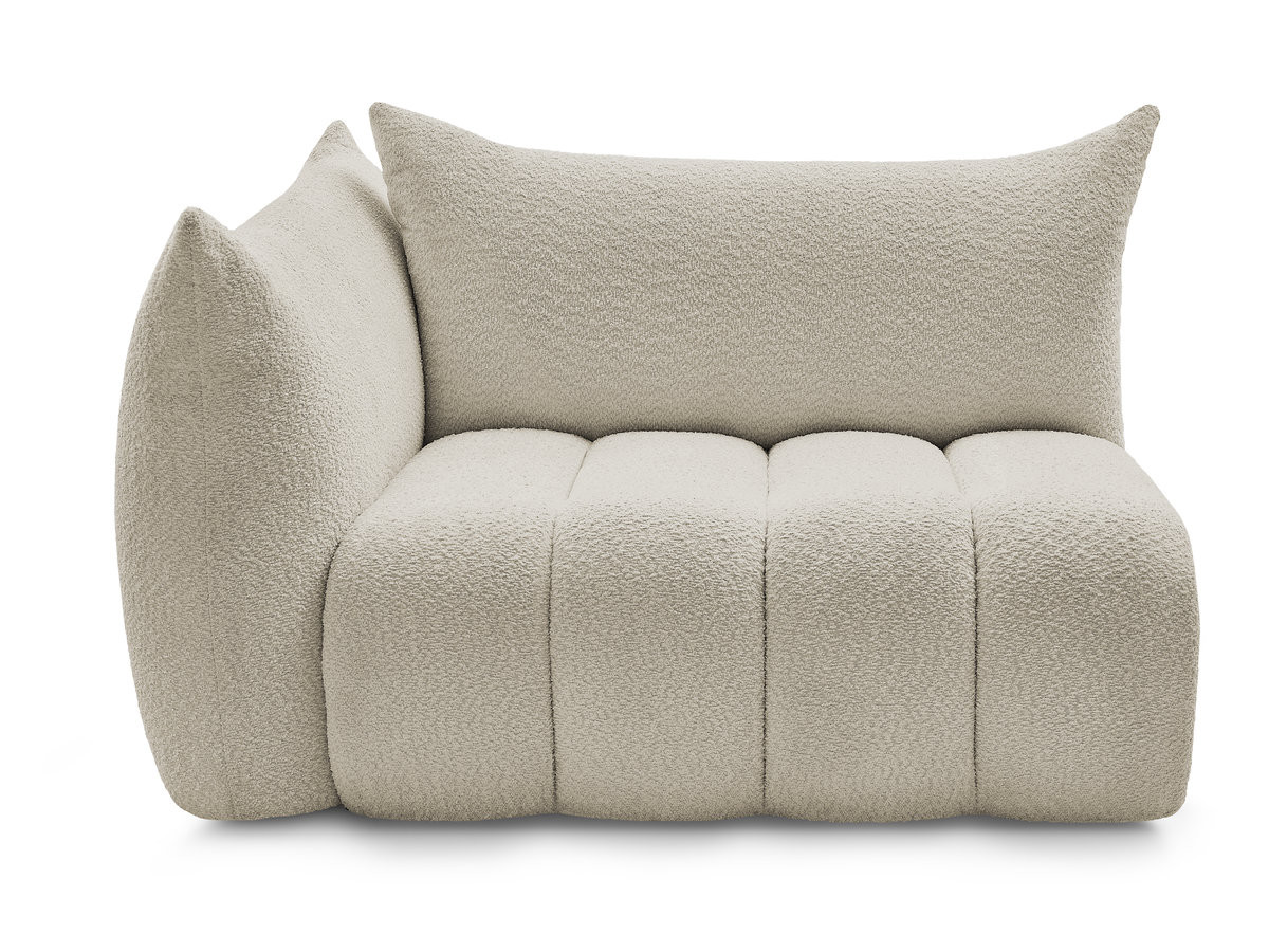 Chauffeuse 2 place avec accoudoir pour canapé modulable AZRA tissu bouclette