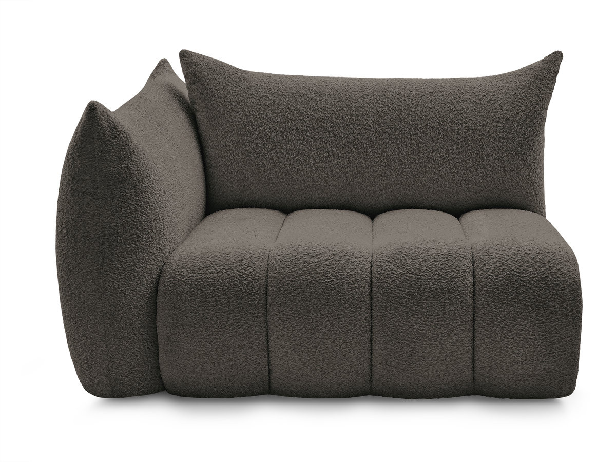 Chauffeuse 2 place avec accoudoir pour canapé modulable AZRA tissu bouclette