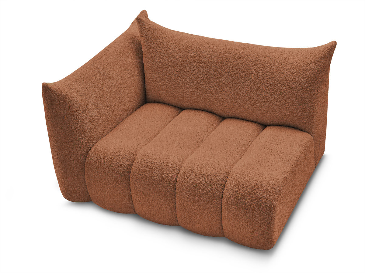 Chauffeuse 2 place avec accoudoir pour canapé modulable AZRA tissu bouclette