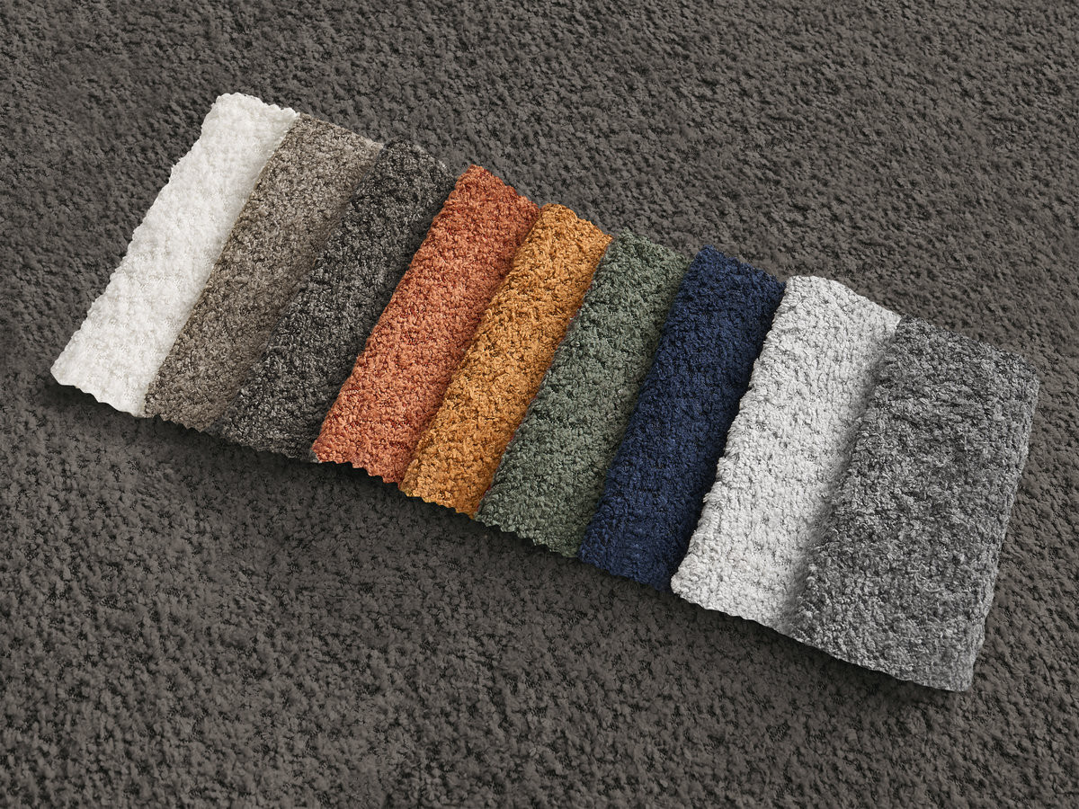 Canapé d'angle modulable AZRA bouclette avec pouf marron — vue 5