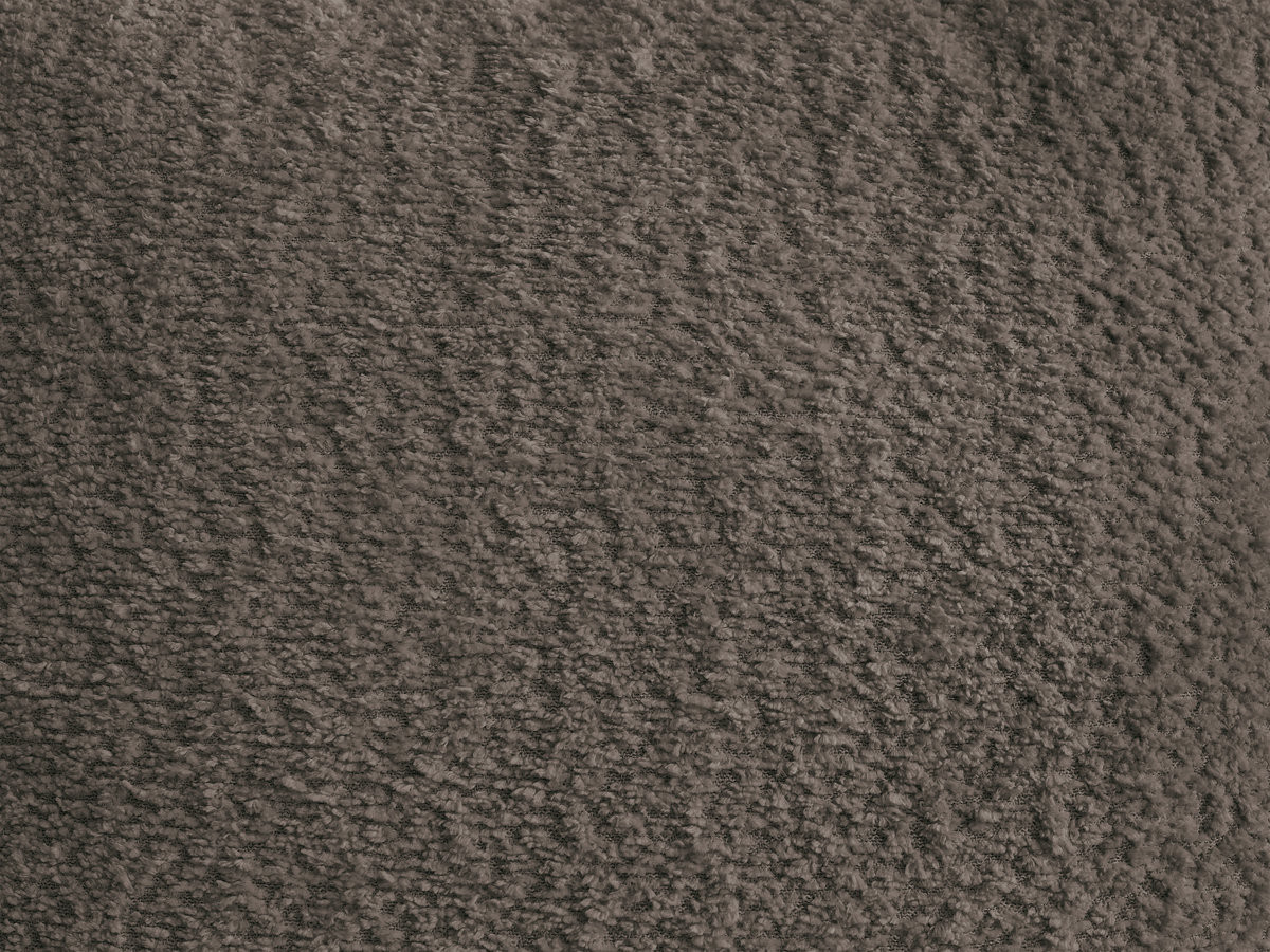 Canapé d'angle fixe modulable AZRA tissu bouclette avec pouf