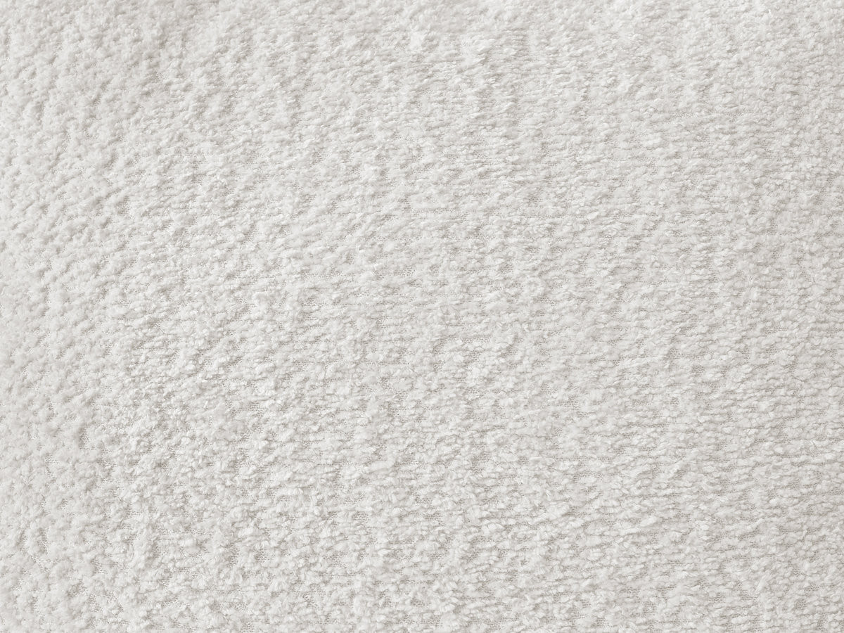 Canapé d'angle fixe modulable AZRA tissu bouclette avec pouf