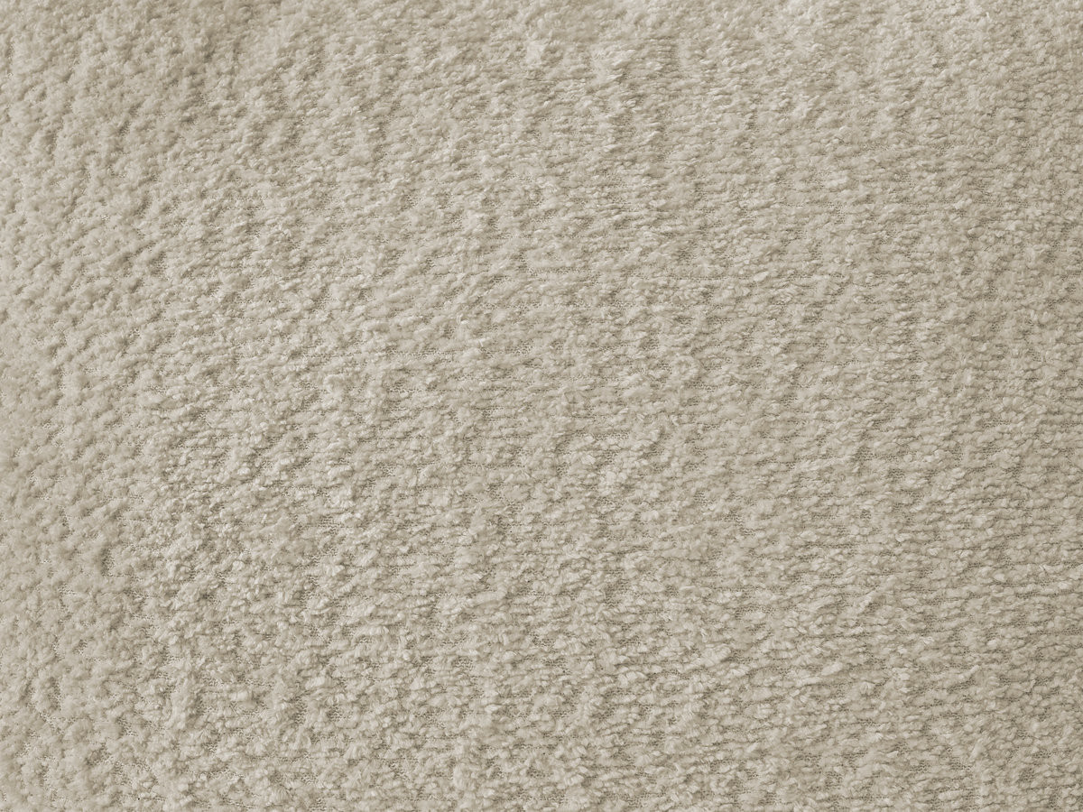 Canapé d'angle fixe modulable AZRA tissu bouclette avec pouf