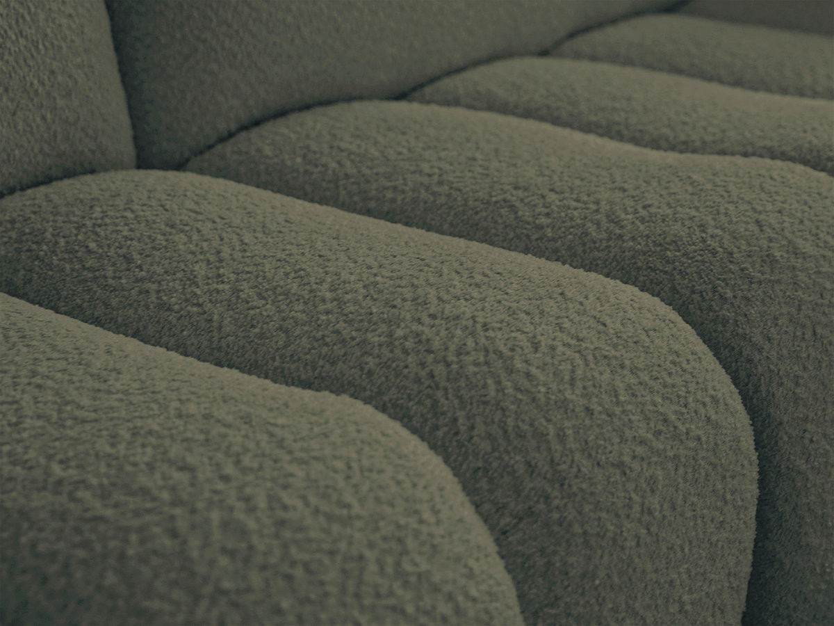 Canapé d'angle fixe modulable AZRA tissu bouclette