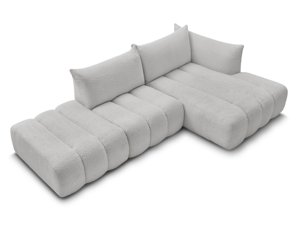 Canapé d'angle fixe modulable AZRA tissu bouclette