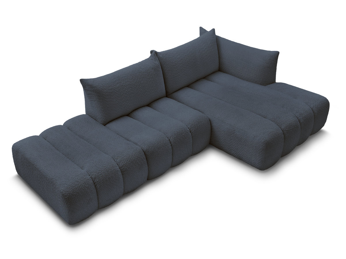 Canapé d'angle fixe modulable AZRA tissu bouclette