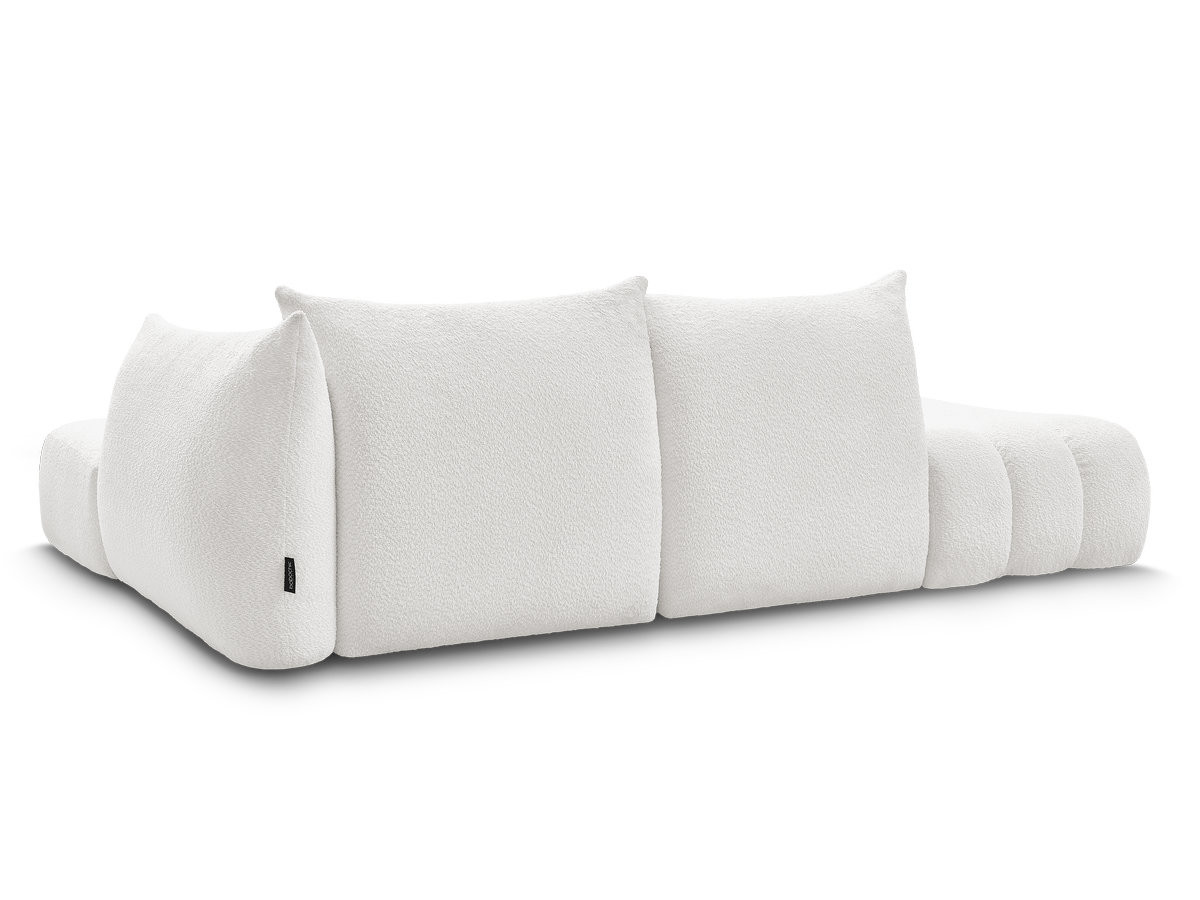 Canapé d'angle fixe modulable AZRA tissu bouclette