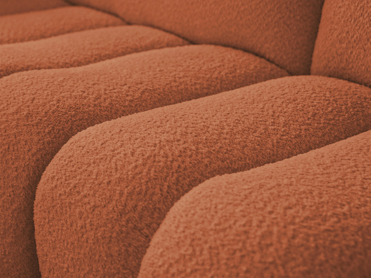 Canapé d'angle fixe modulable AZRA tissu bouclette