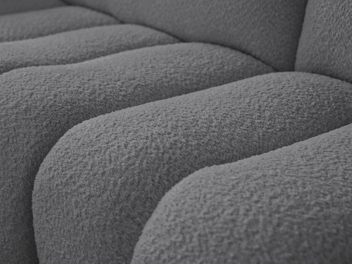 Canapé d'angle fixe modulable AZRA tissu bouclette