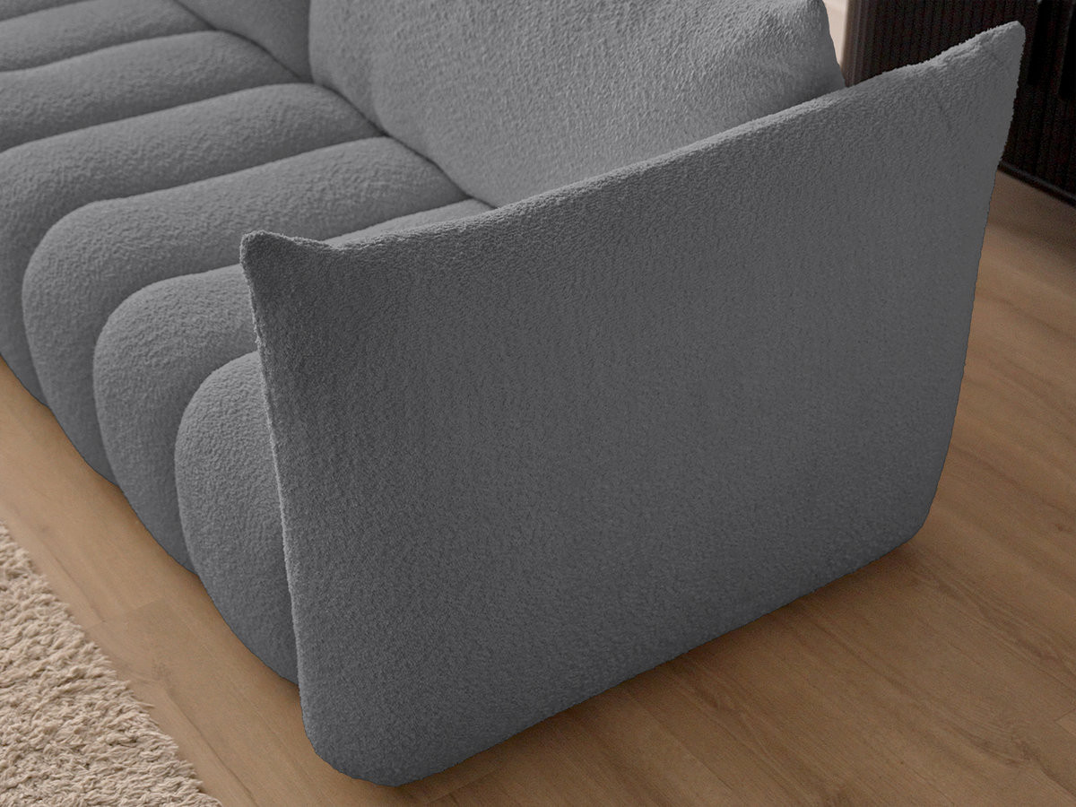 Canapé d'angle fixe modulable AZRA tissu bouclette