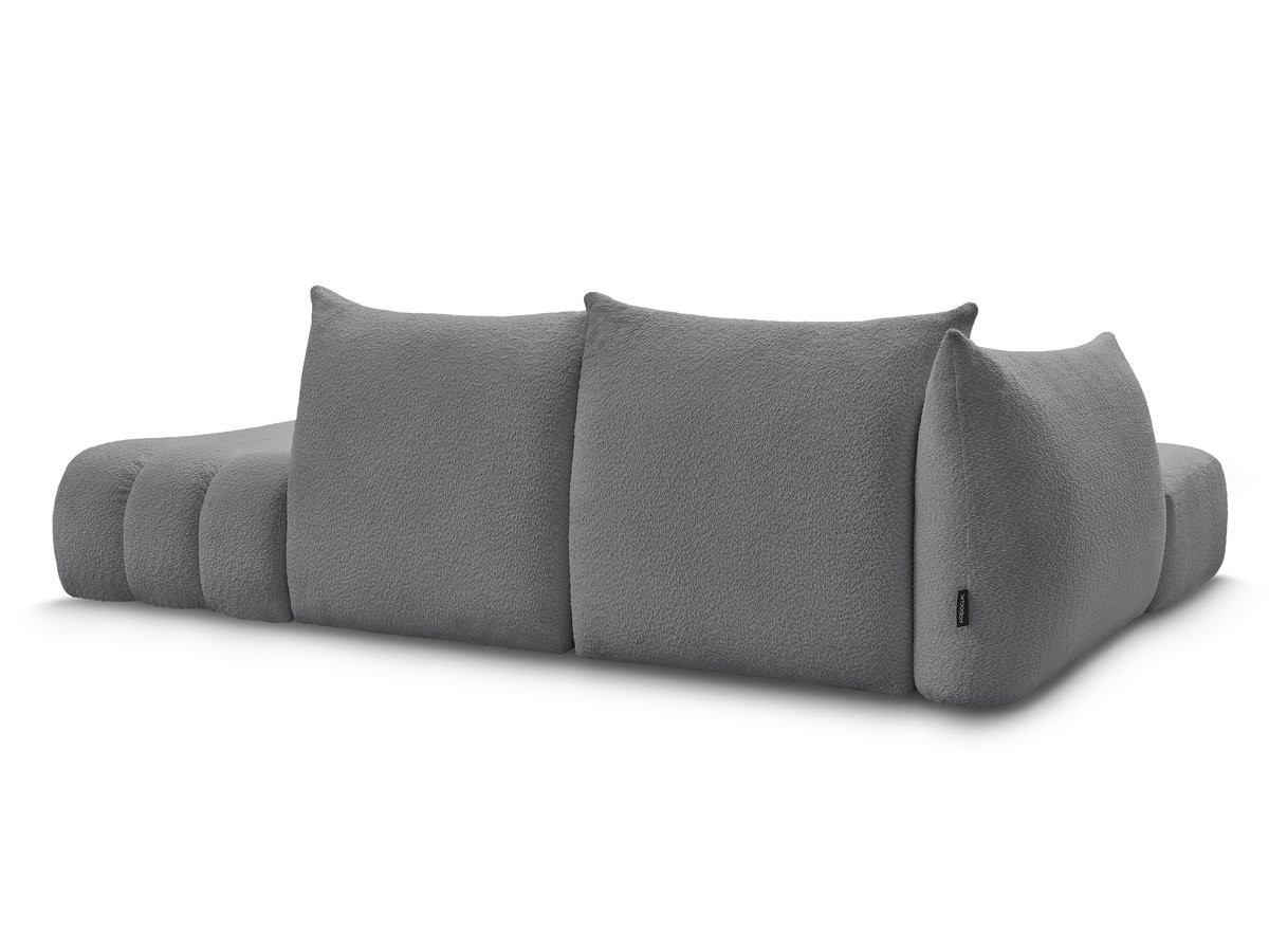 Canapé d'angle fixe modulable AZRA tissu bouclette