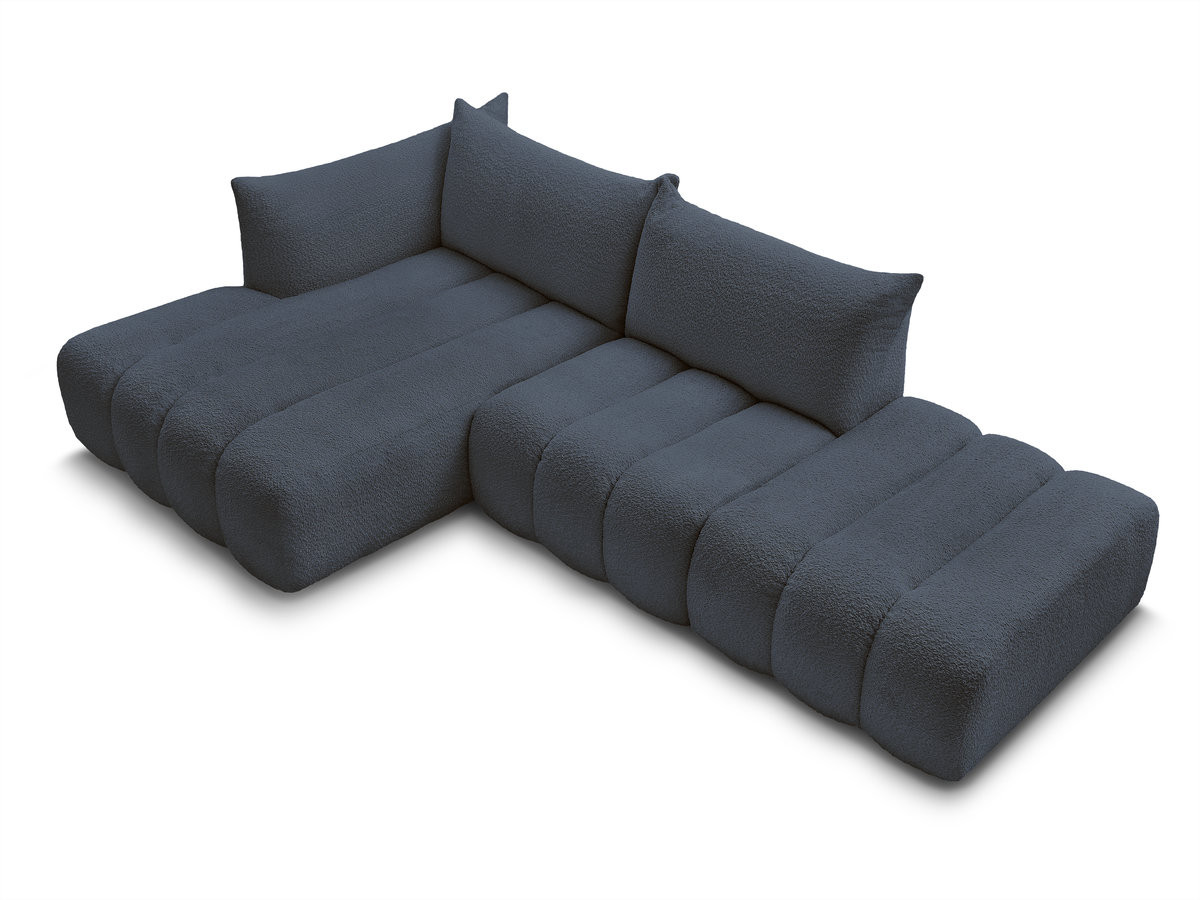 Canapé d'angle fixe modulable AZRA tissu bouclette