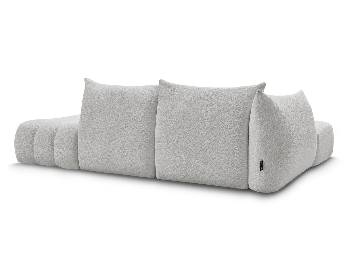 Canapé d'angle fixe modulable AZRA tissu bouclette