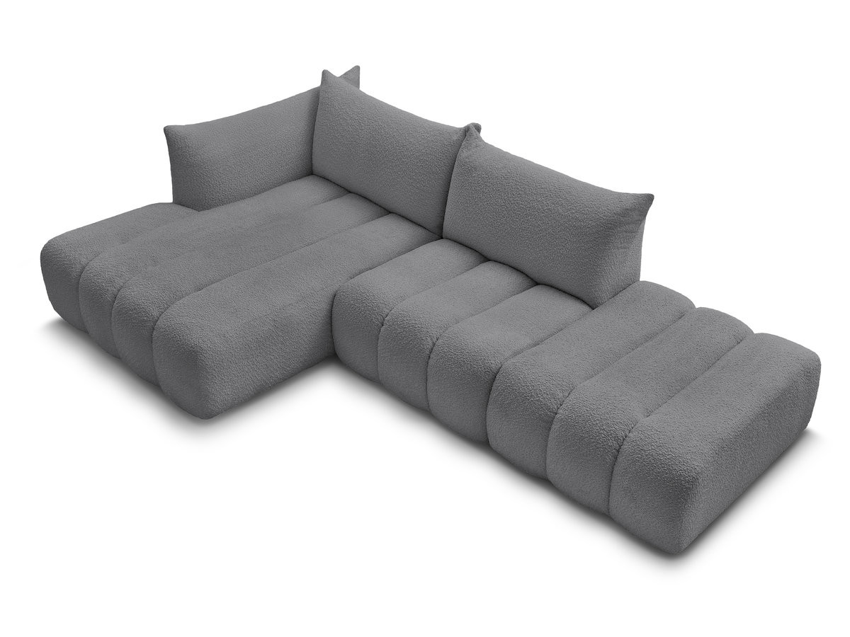 Canapé d'angle fixe modulable AZRA tissu bouclette