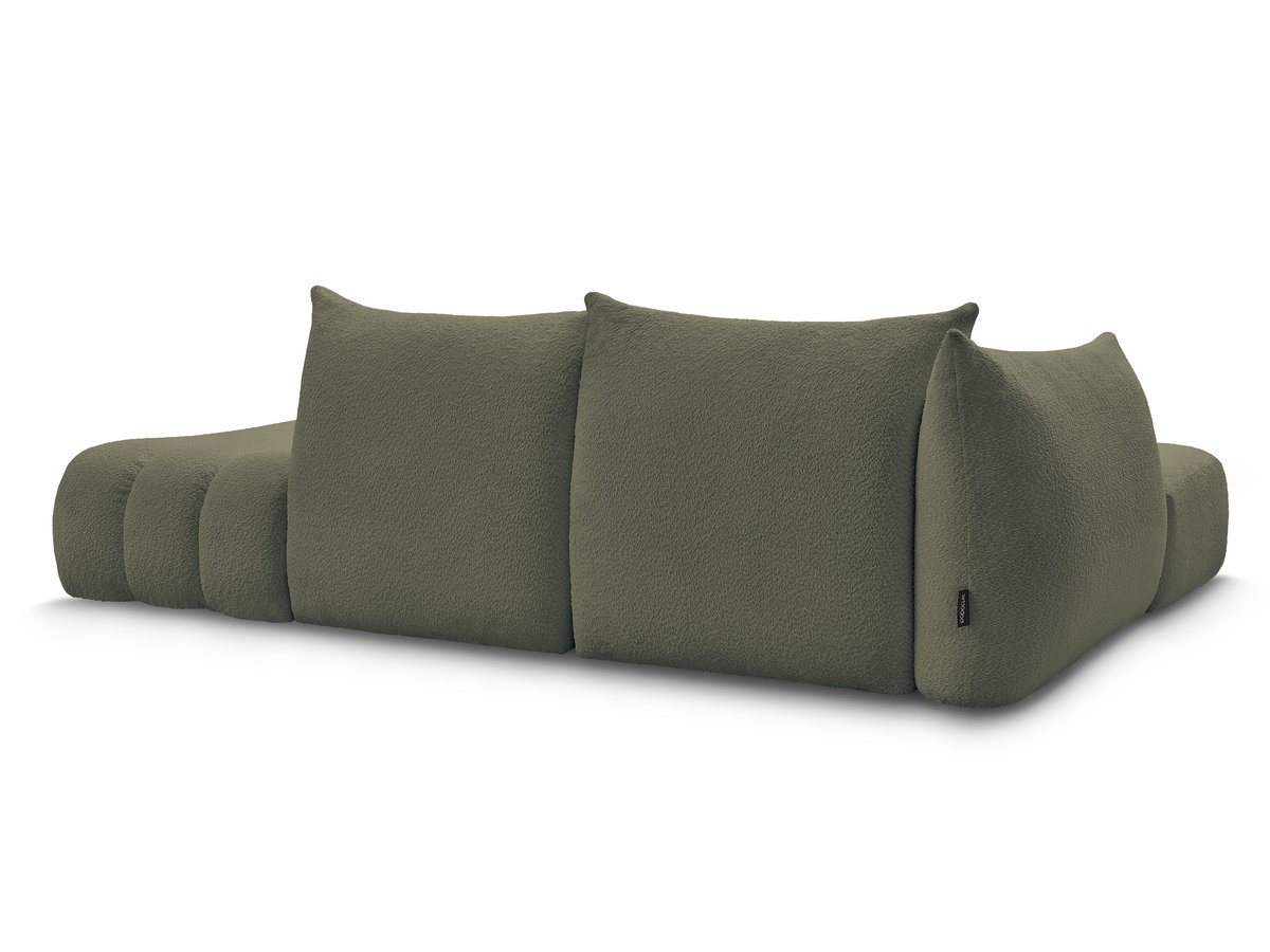 Canapé d'angle fixe modulable AZRA tissu bouclette