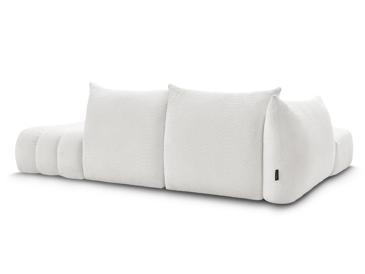 Canapé d'angle fixe modulable AZRA tissu bouclette