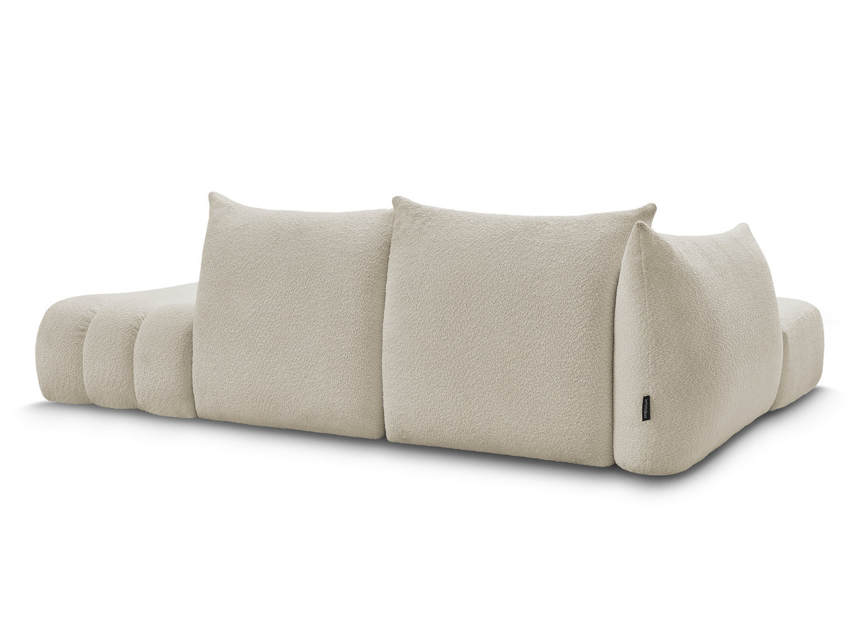 Canapé d'angle fixe modulable AZRA tissu bouclette
