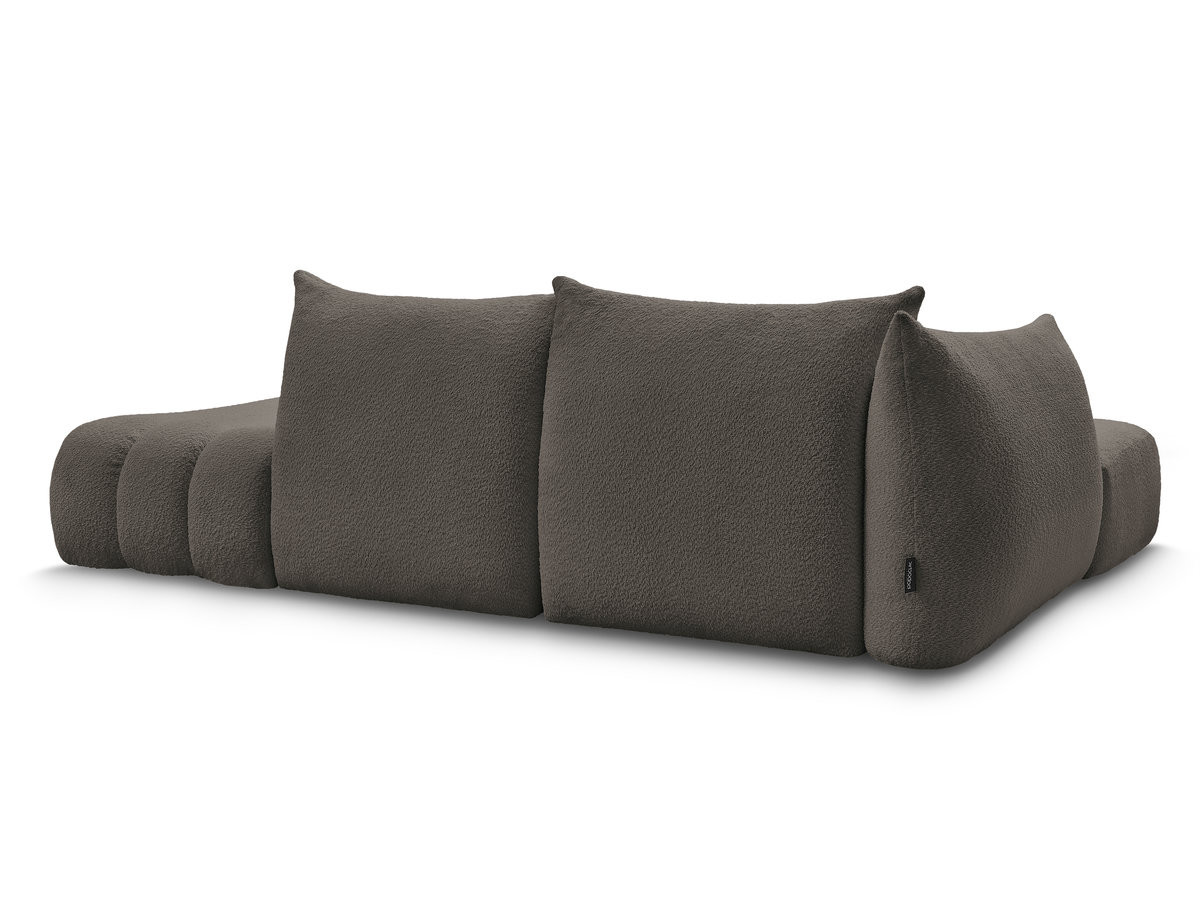 Canapé d'angle fixe modulable AZRA tissu bouclette