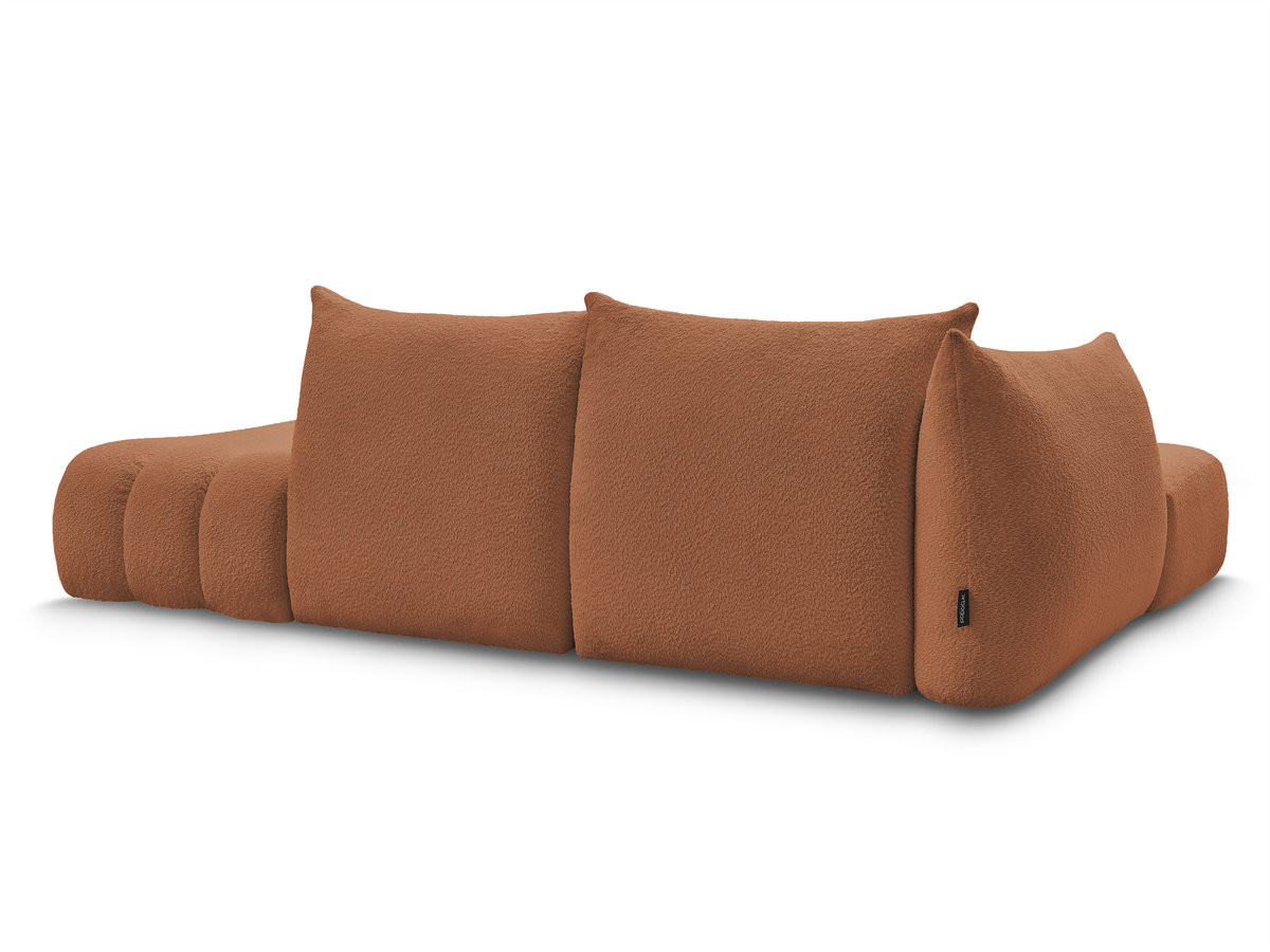 Canapé d'angle fixe modulable AZRA tissu bouclette