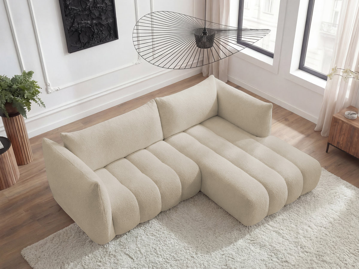 Canapé d'angle AZRA bouclette beige — vue 6