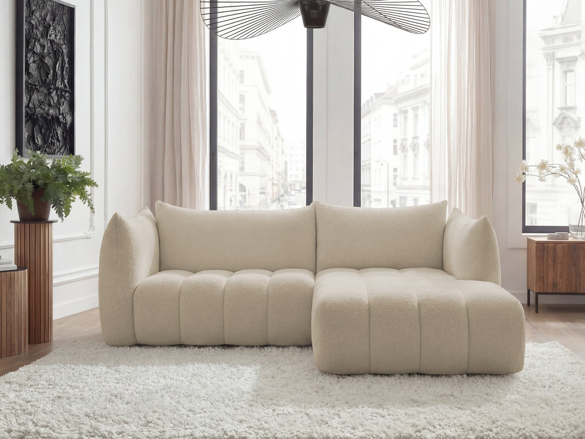 Canapé d'angle AZRA bouclette beige — vue 4