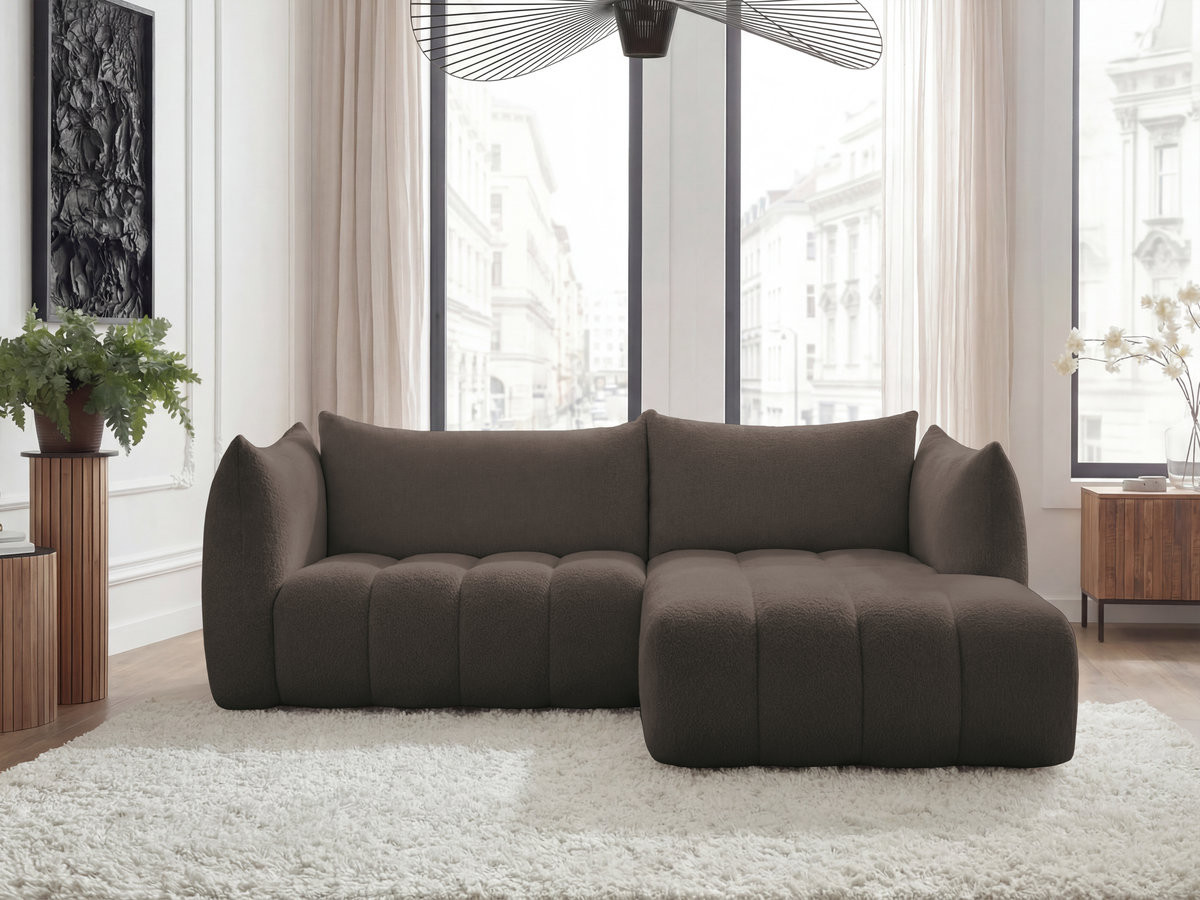 Canapé d'angle AZRA bouclette marron — vue 4