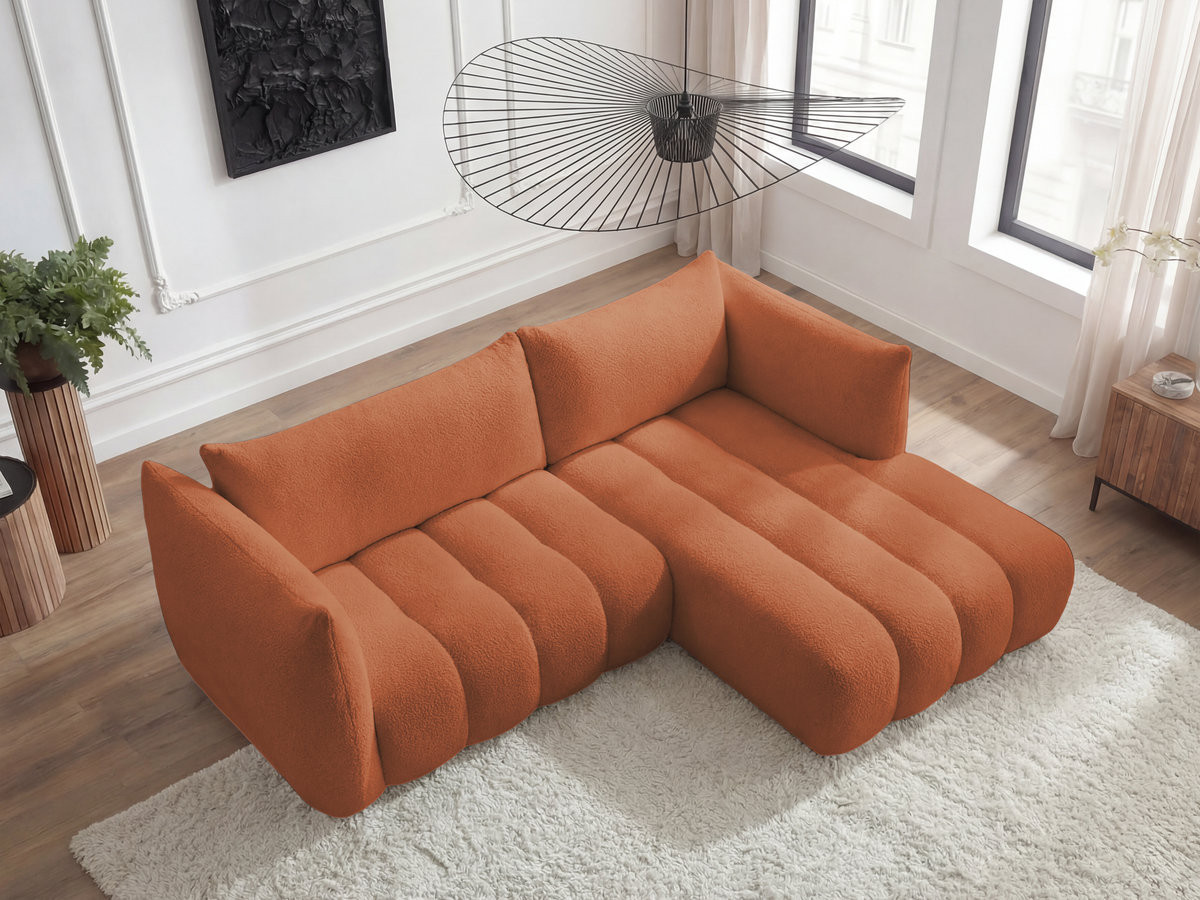 Canapé d'angle AZRA bouclette orange — vue 6