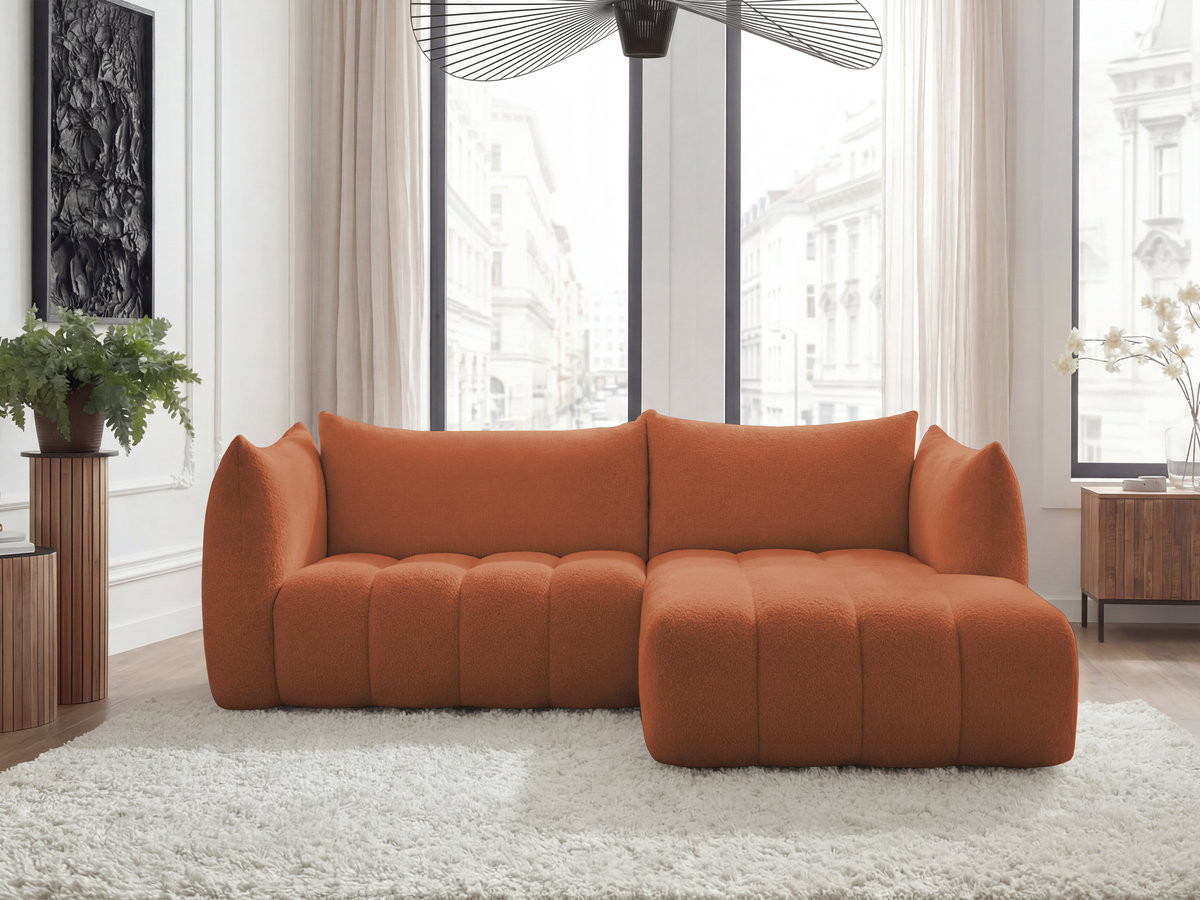 Canapé d'angle AZRA bouclette orange — vue 4