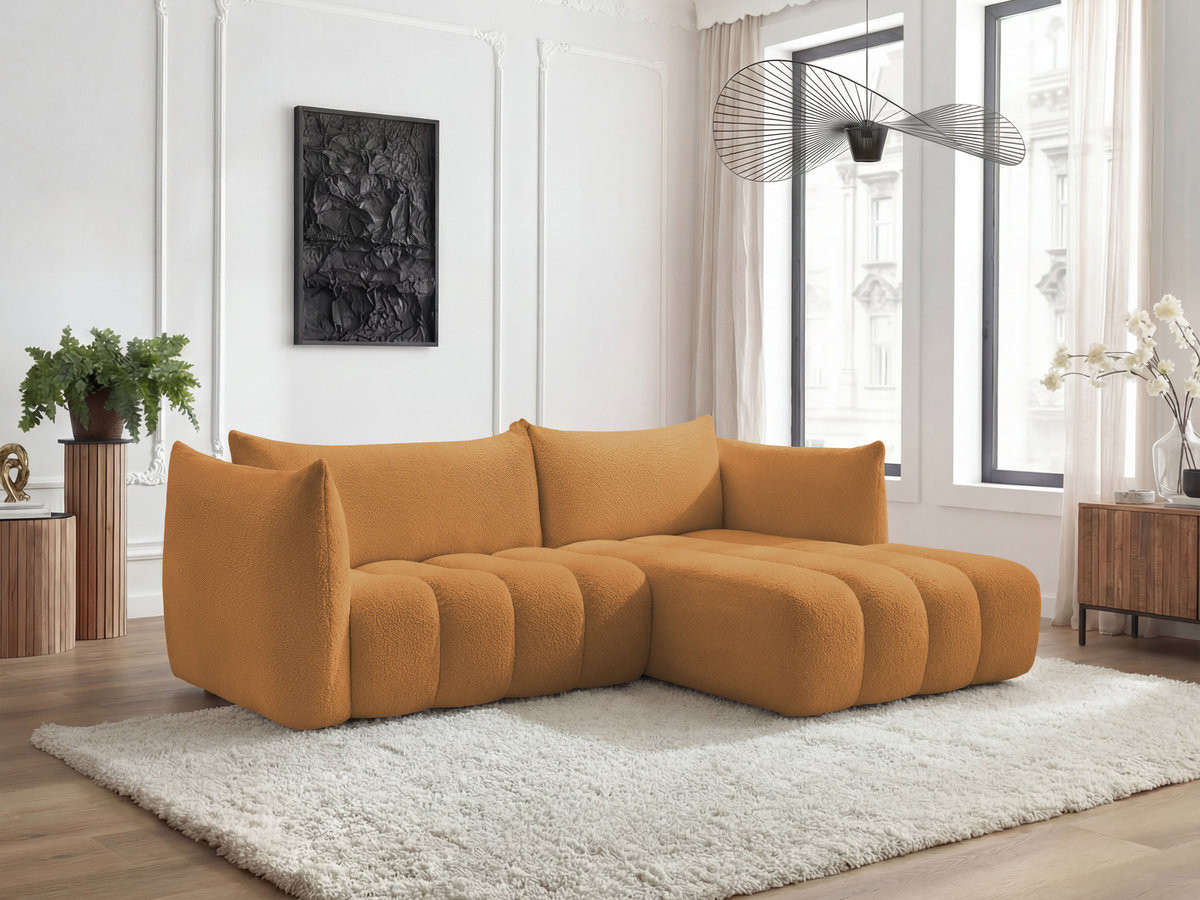 Canapé d'angle AZRA bouclette jaune