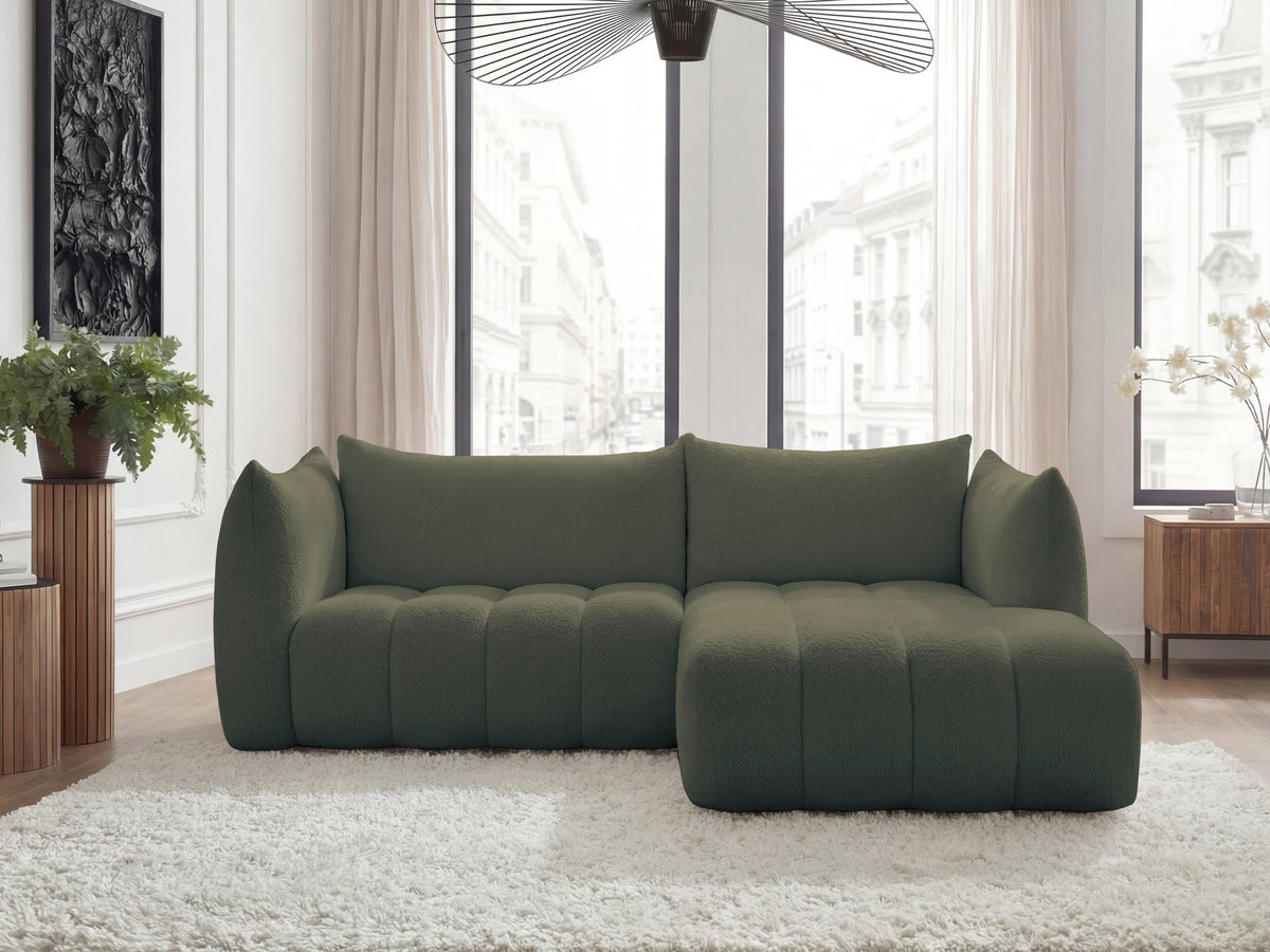 Canapé d'angle AZRA bouclette vert — vue 4