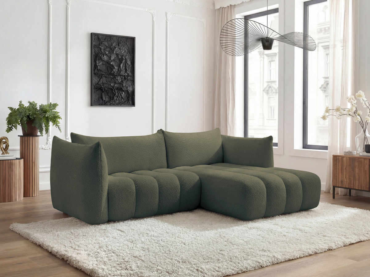 Canapé d'angle AZRA bouclette vert