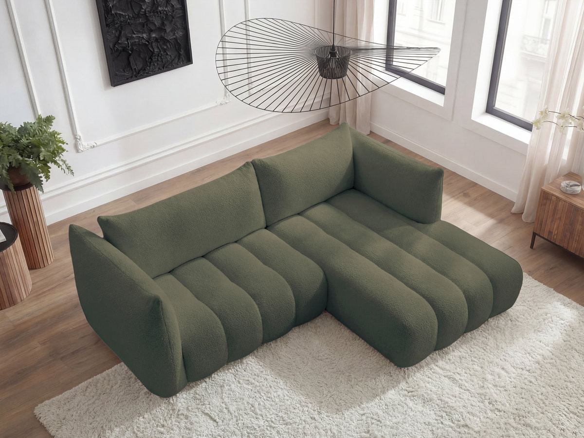 Canapé d'angle AZRA bouclette vert — vue 6