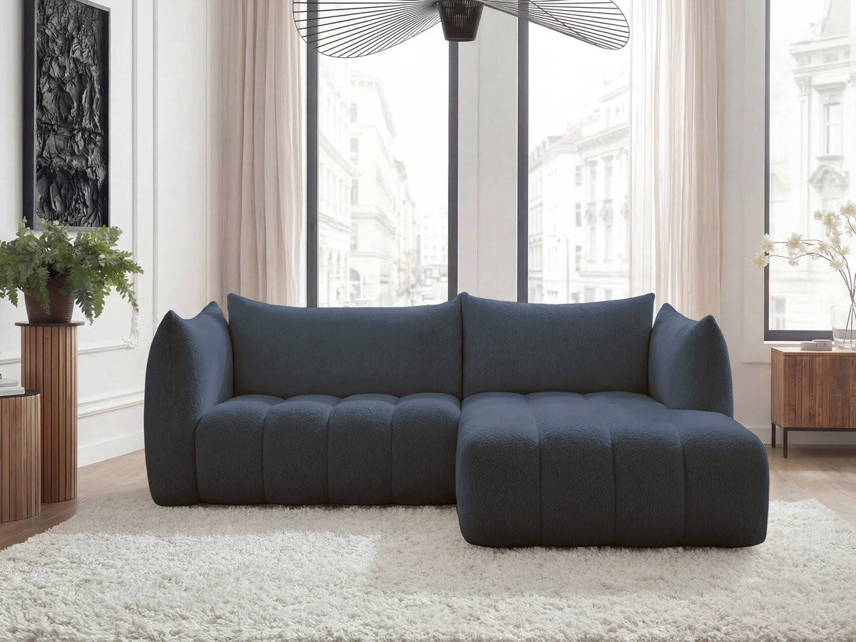 Canapé d'angle AZRA bouclette bleu foncé — vue 4