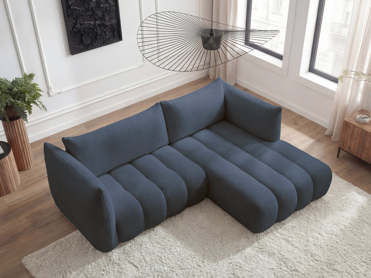 Canapé d'angle AZRA bouclette bleu foncé — vue 6