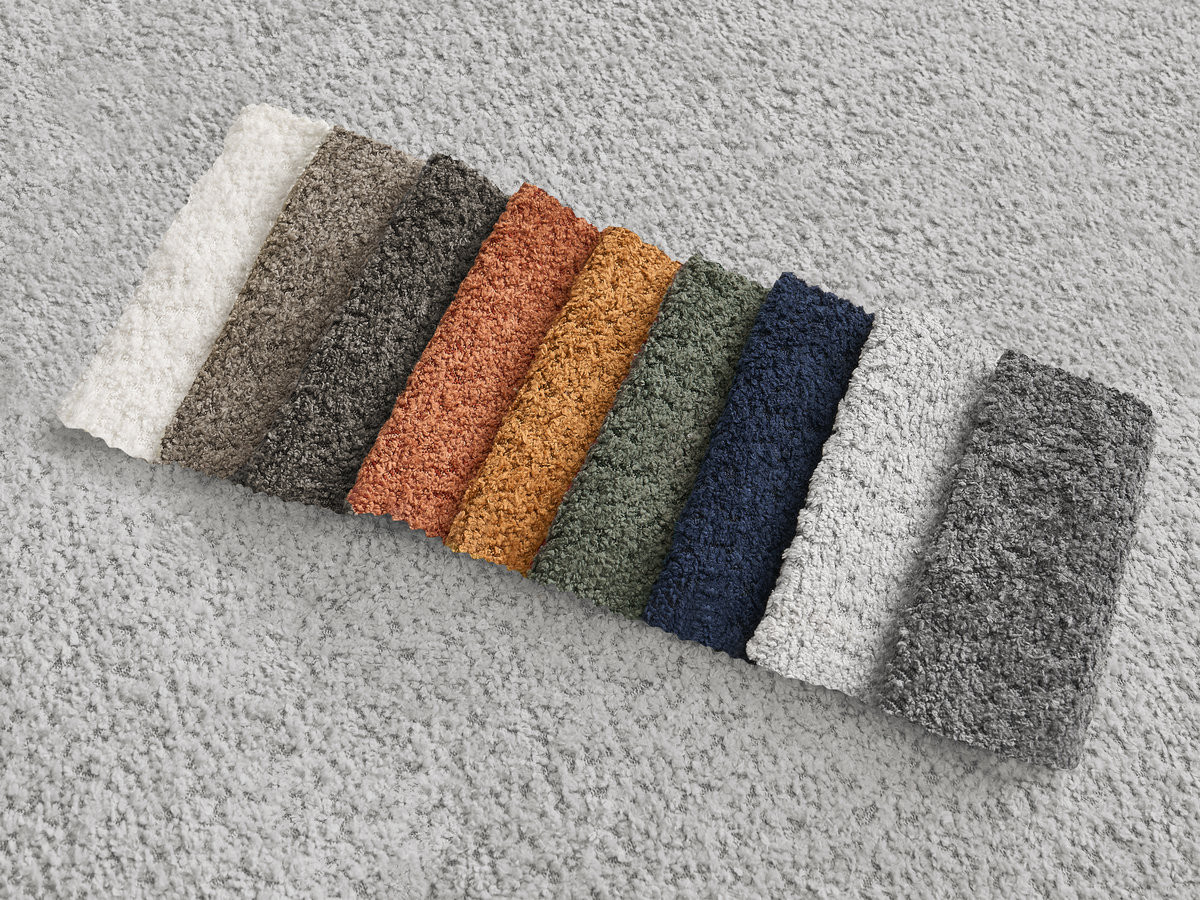 Canapé d'angle AZRA bouclette gris clair — vue 5