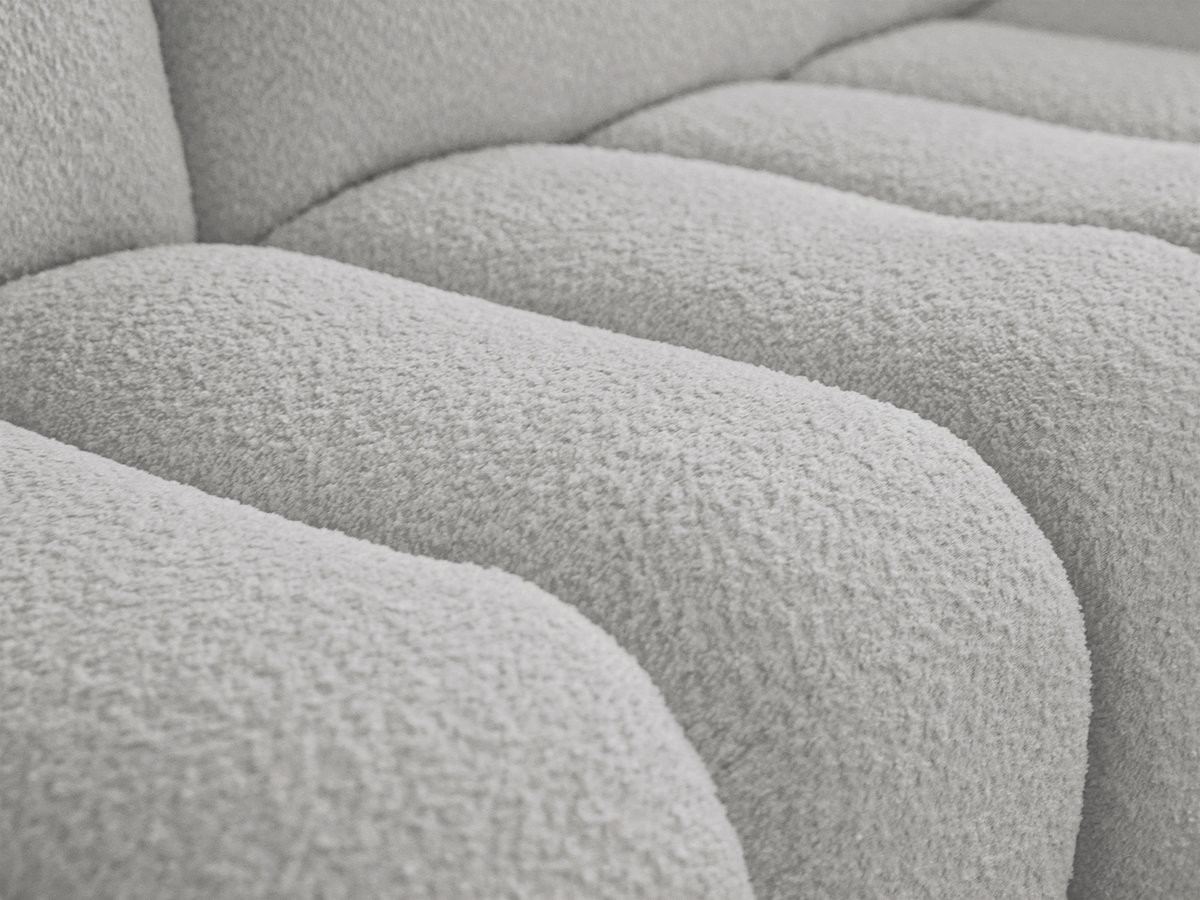 Canapé d'angle fixe AZRA tissu bouclette
