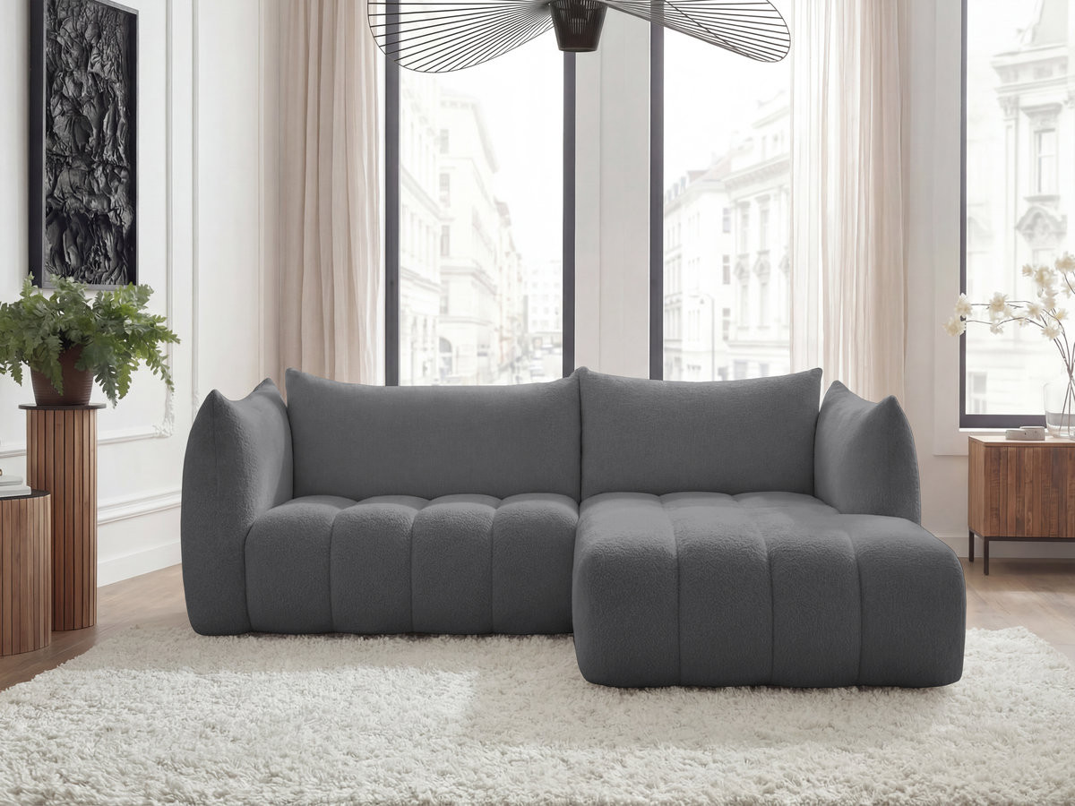 Canapé d'angle AZRA bouclette gris foncé — vue 4