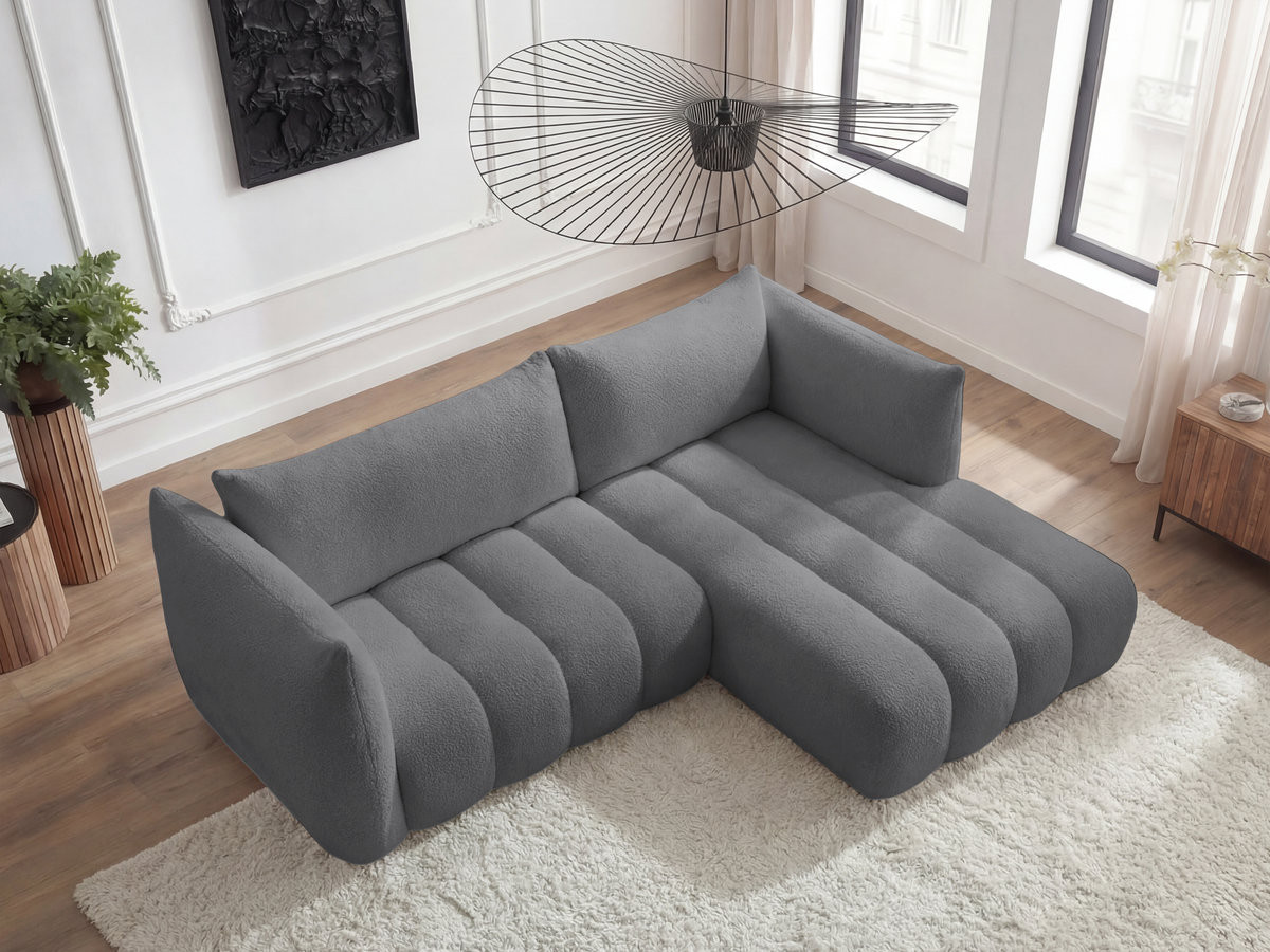 Canapé d'angle AZRA bouclette gris foncé — vue 6