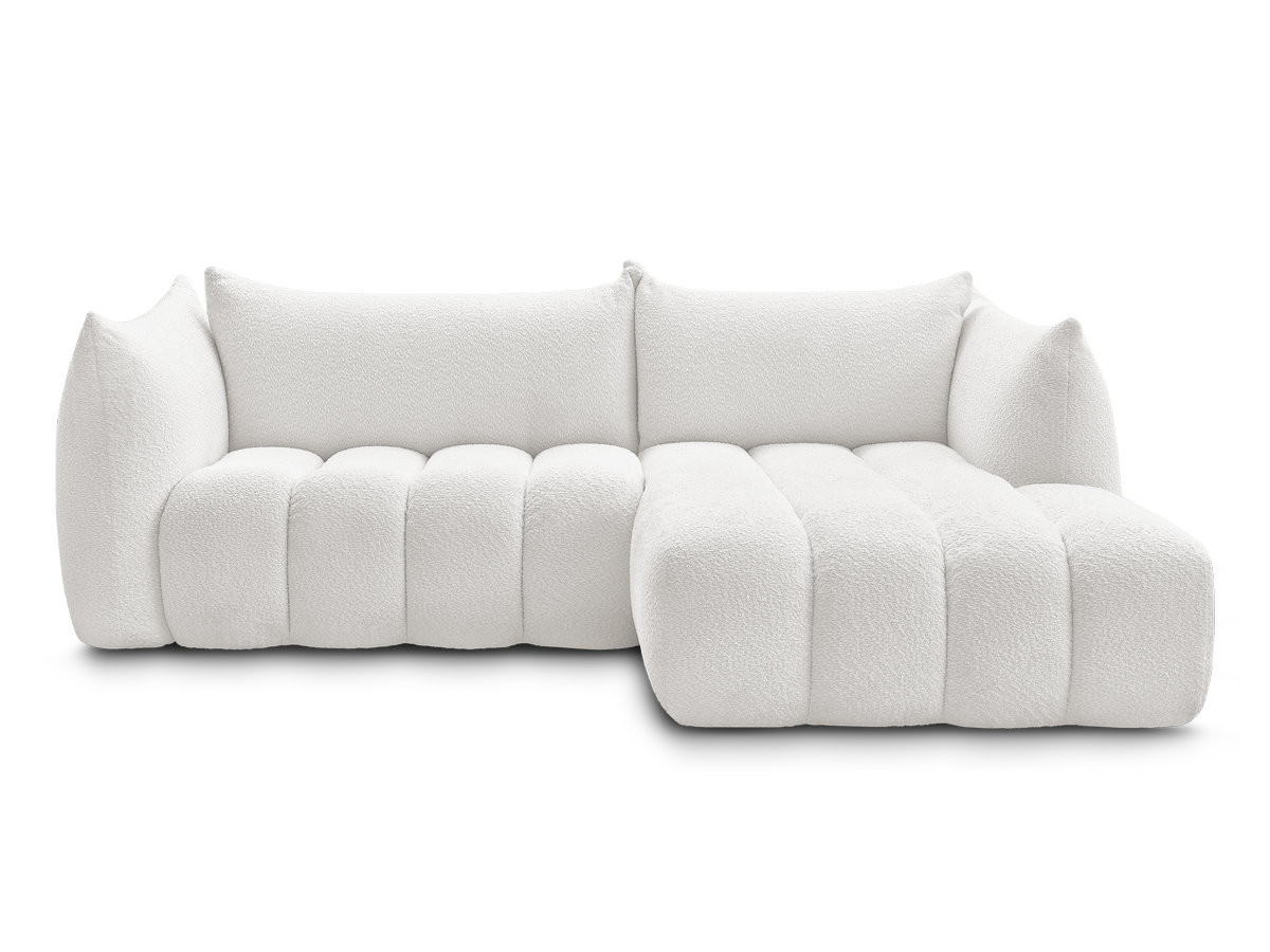 Canapé d'angle fixe AZRA tissu bouclette