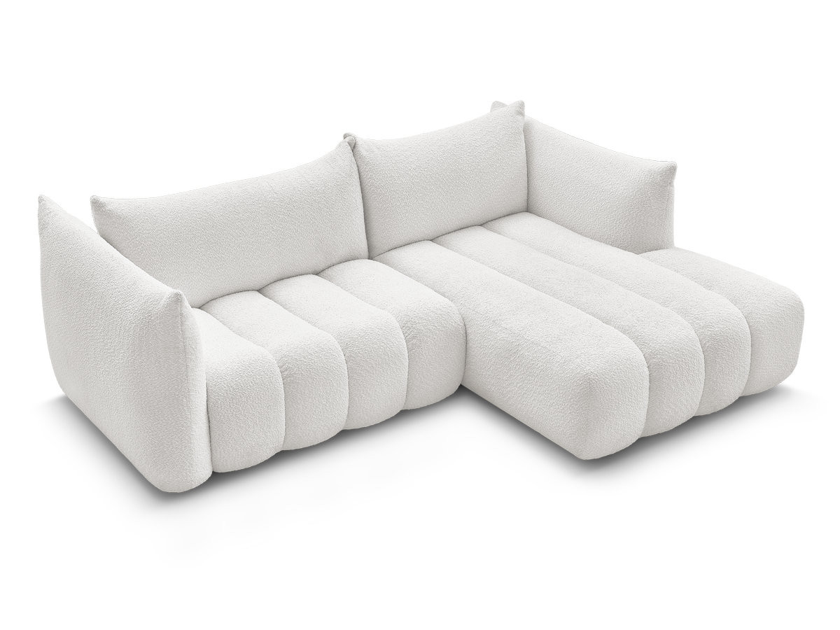 Canapé d'angle fixe AZRA tissu bouclette