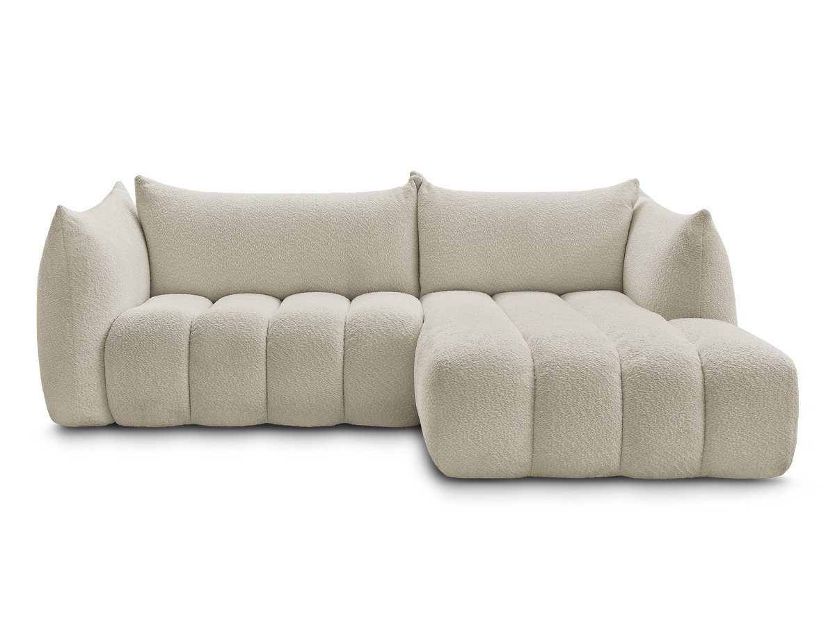 Canapé d'angle fixe AZRA tissu bouclette