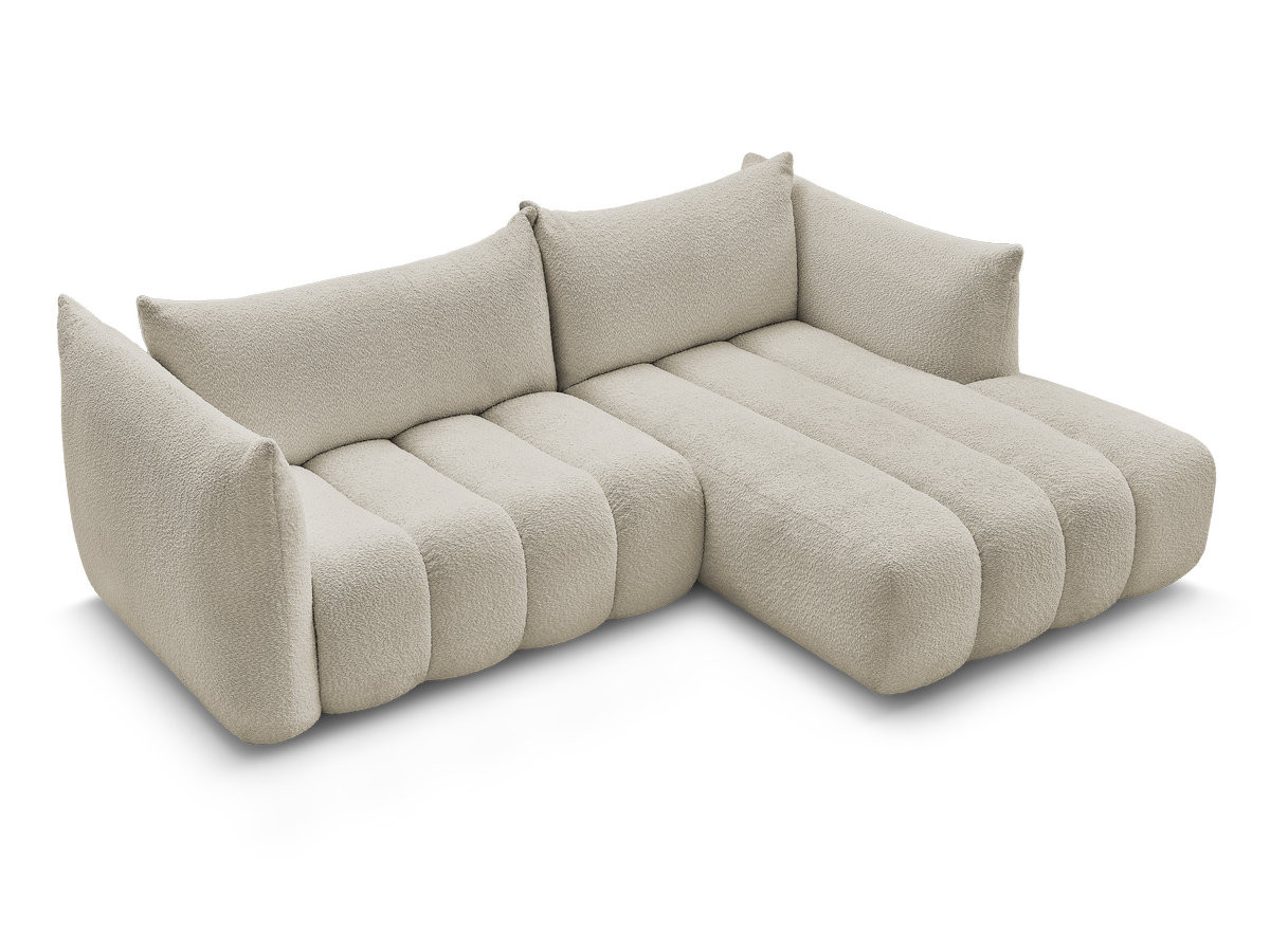Canapé d'angle fixe AZRA tissu bouclette