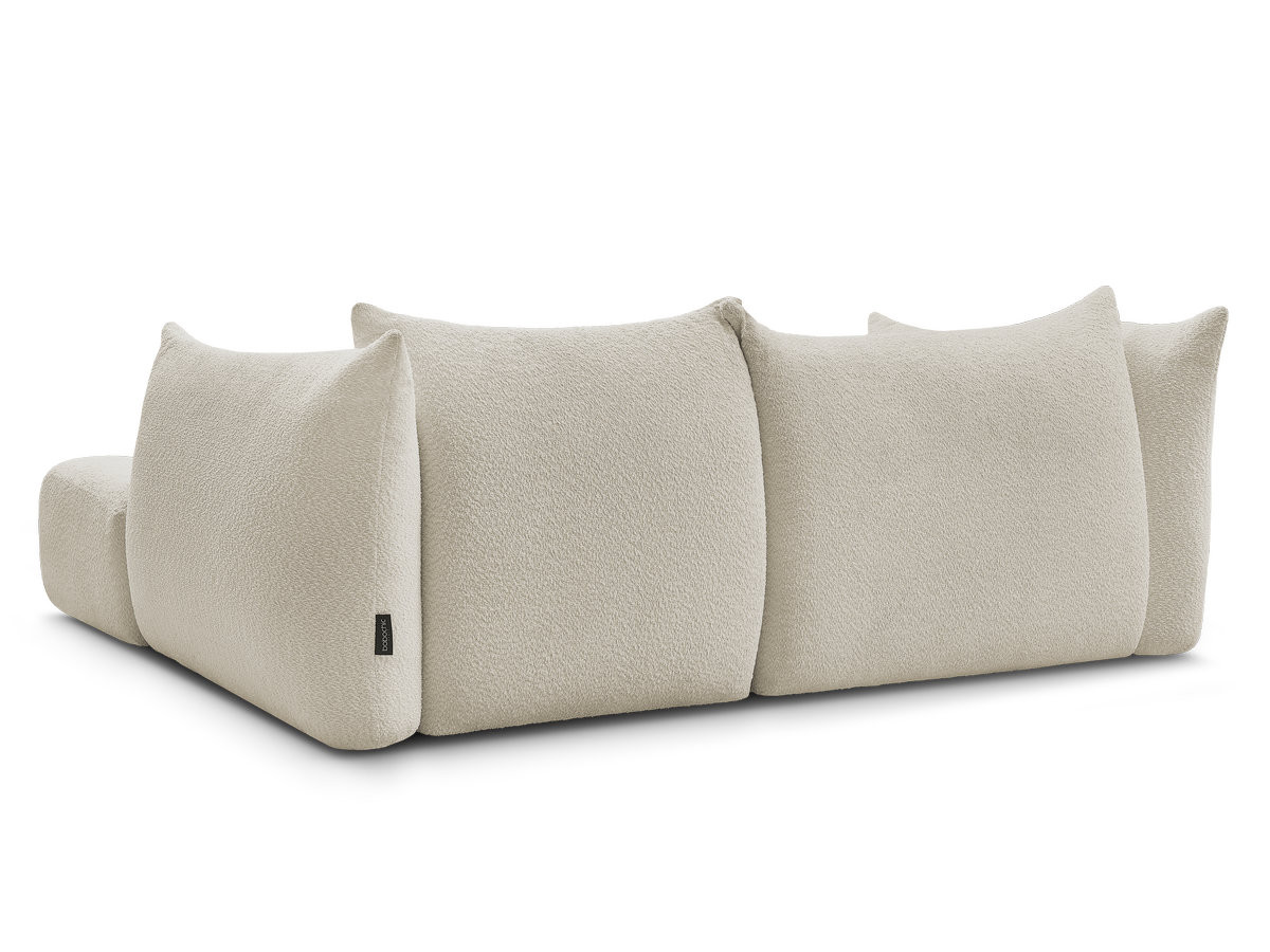 Canapé d'angle fixe AZRA tissu bouclette