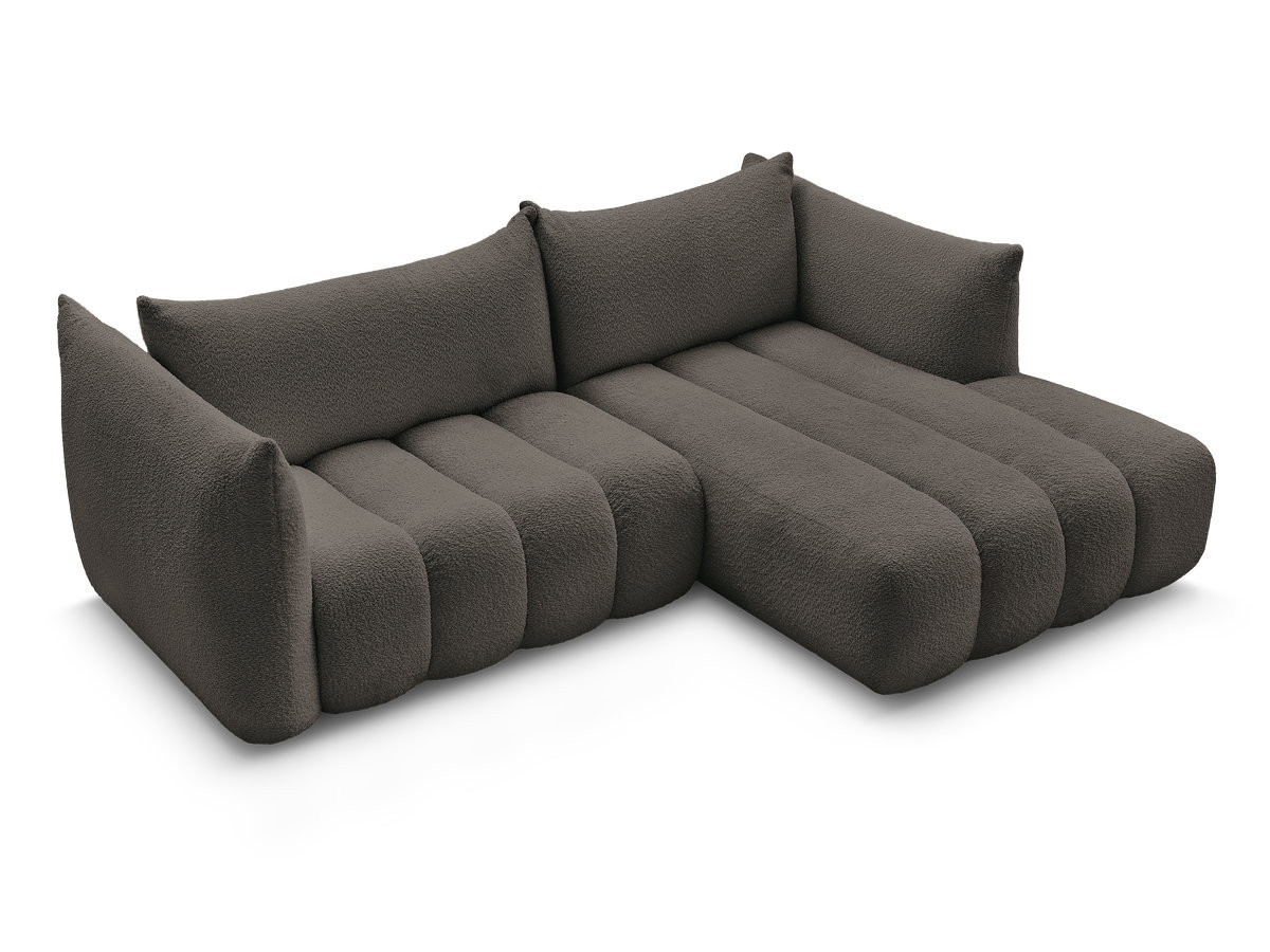 Canapé d'angle fixe AZRA tissu bouclette