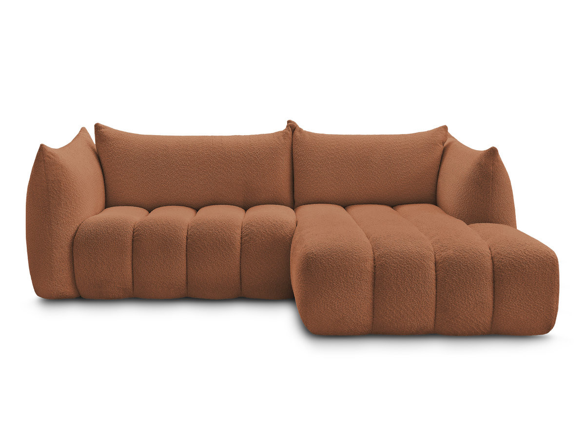 Canapé d'angle fixe AZRA tissu bouclette