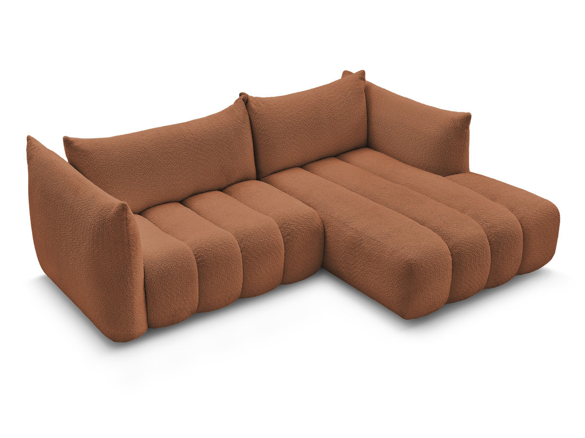 Canapé d'angle fixe AZRA tissu bouclette