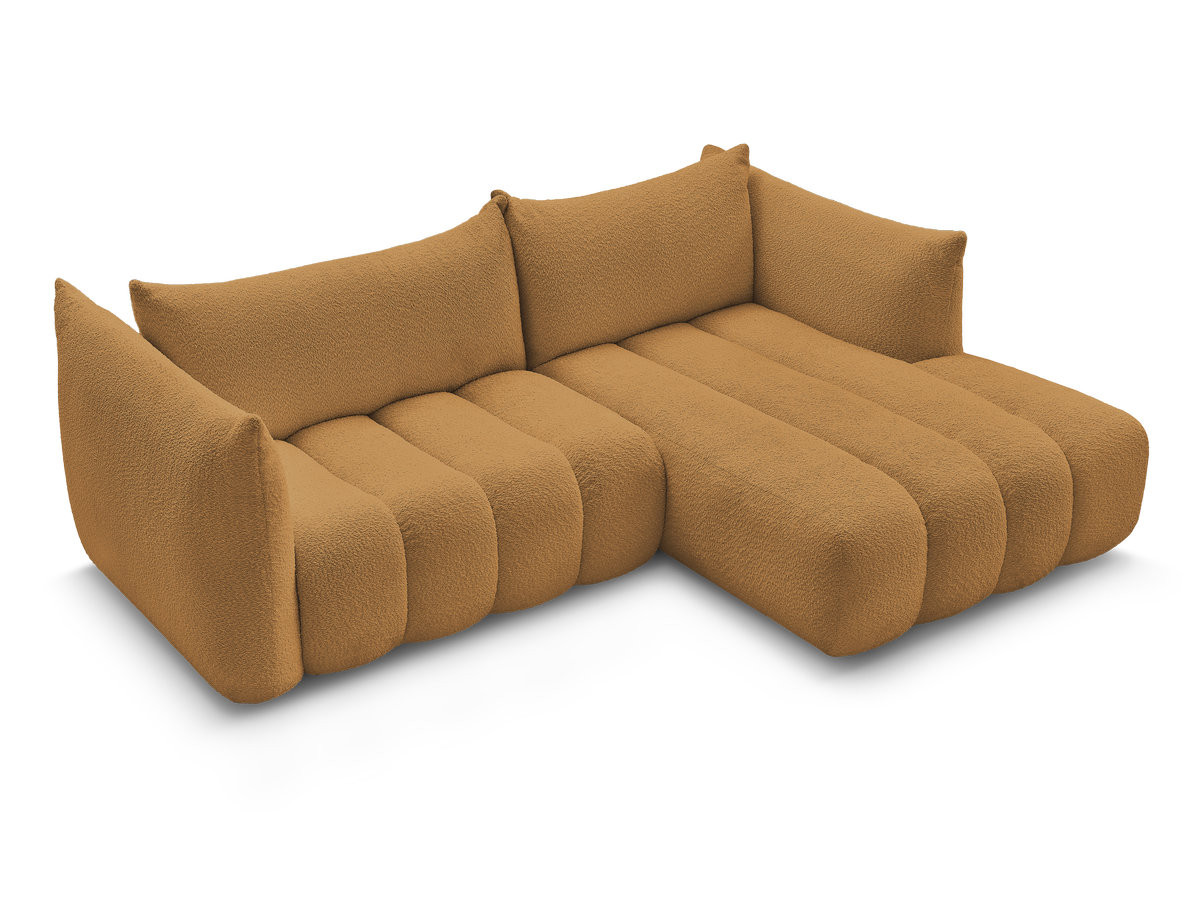 Canapé d'angle fixe AZRA tissu bouclette