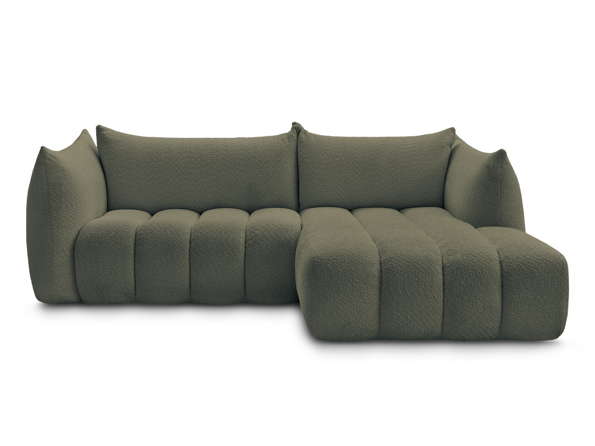 Canapé d'angle fixe AZRA tissu bouclette