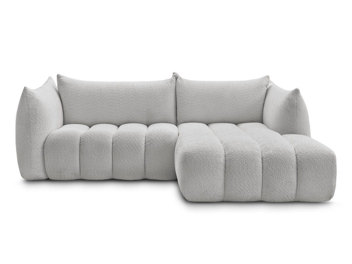 Canapé d'angle fixe AZRA tissu bouclette