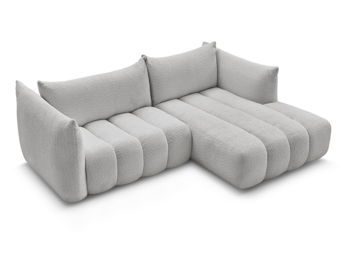Canapé d'angle fixe AZRA tissu bouclette